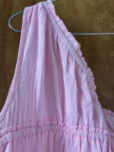 Cute Pink One-Shoulder Tiered Mini Dress