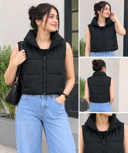 Sleeveless Black Padded Vest