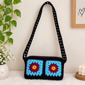 Boho Crochet Granny Square Crossbody Bag