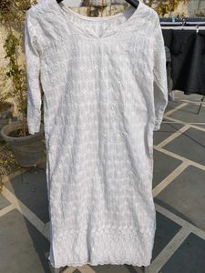 White Embroidered Kurta..