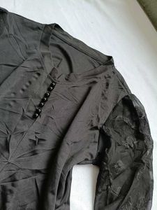 Elegant Sheer Sleeve Blouse