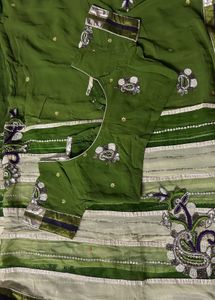 Green Embroidered saree Set