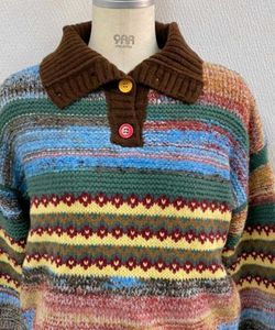 Colorful Striped Knit Sweater