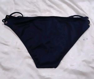 Navy Blue Lace-Up Bikini Bottoms