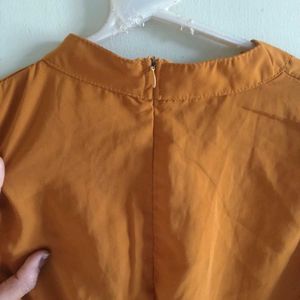 Mustard Ruffle Sleeve Top
