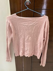 Chic Pink Button-Up Cardigan