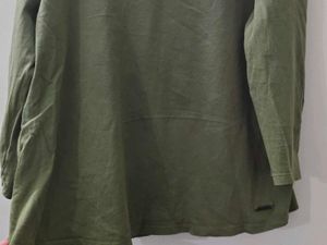 Solid Olive Green Long Sleeve Top