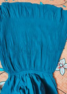 Teal Pleated Top
