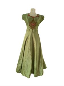 beautiful green anarkali dress