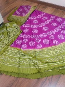 Vibrant Bandhani Lehenga Choli material (3 piece)