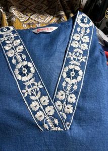 Elegant Blue Embroidered Kurta Set