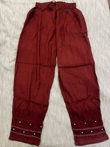Embroidered Palazzo Pants Set