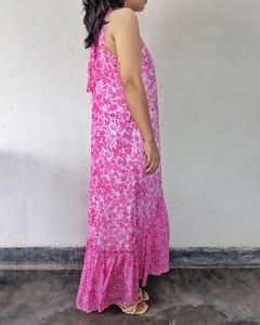 Flowy Pink Floral Maxi Dress