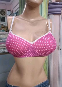 Pink Polka Dot Padded Non-Wired Bra