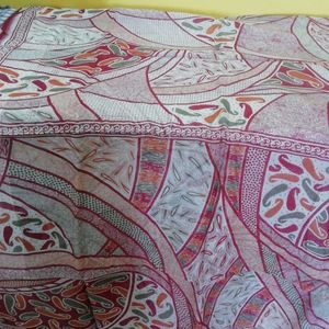 Red-white cotton super net saree