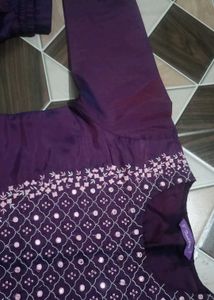 Elegant Purple Kurta Set with Embroidery