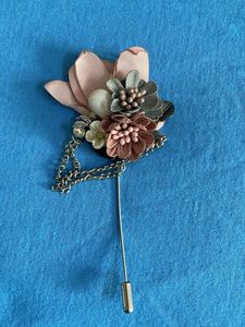 Floral Lapel Pin with Chain