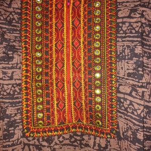 Latest Cotton Kurti With Embroidery And Mirror Wor
