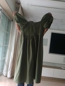 Olive Green  Midi Dress