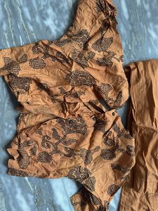 Elegant Brown pant n crop shirt