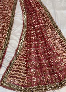Stunning Embroidered Red Saree