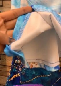 Strecheble Blue Marble Print Co ord  Set