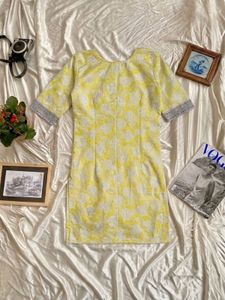 Yellow floral print kurta