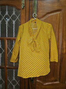 Mustard Yellow Formal Tie Up Top