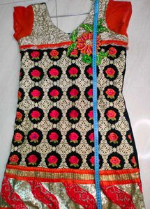 XXL Size Partywear Sequence Embroidery Kurta