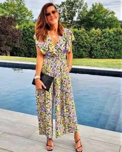 Zara floral Print Wide-Leg Jumpsuit