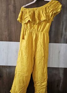 Yellow Off-Shoulder Jumpsuit
