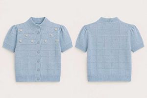 Chic Baby Blue Cardigan Top