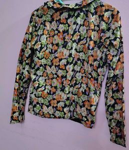 Floral Print Long Sleeve Shrug