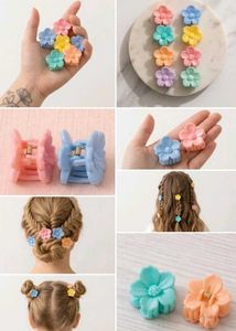 🎀 Pack of 12 Mini Hair Clutches | Flowers, Hearts