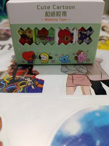 BT21 CUTE 4 WASHI TAPE (GREEN)💚