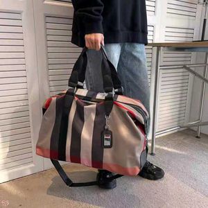 Stylish Striped Travel Duffel Bag
