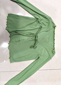 Green Tie Front cardigan☘️