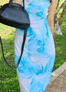 Boho Abstract Print Midi Dress