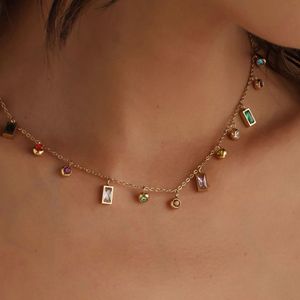 Colorful Charm Necklace Anti-tarnish