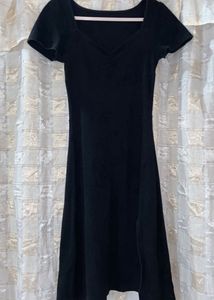 Classic Black ribbed  Fit &amp; Flare Dress