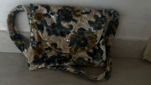 Vintage Floral Velour Sling Bag