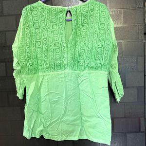 Vibrant Lime Green Crochet Top