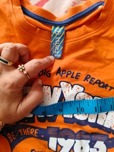 Orange Graphic Long Sleeve Tshirts Age 6-8 yrs