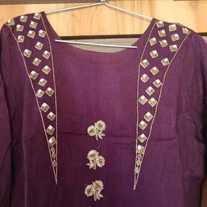 Embellished Purple Kurta
