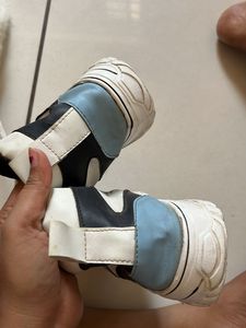 White and Blue Sporty Sneakers