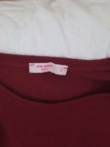 Maroon Long Sleeve Top with Sequin Detail