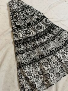 Bohemian Elephant Print Maxi Skirt