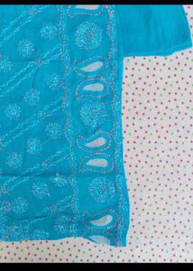 Turquoise Embroidered Kurta Set