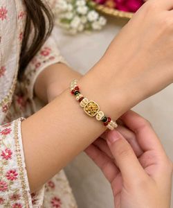 Exquisite Beaded Bracelet with Gold Charm