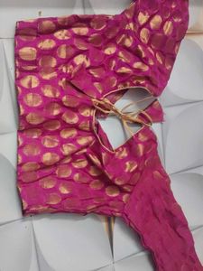 Beautiful Pink Blouse with Gold Print